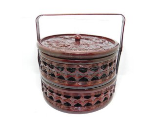 4Pcs Traditional Chinese Wedding Basket - 2 Layers 20cm High