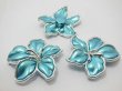 (image for) 30Pcs Light Blue Flower Hairclip Jewelry Finding Beads 5.5x5cm