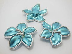 (image for) 30Pcs Light Blue Flower Hairclip Jewelry Finding Beads 5.5x5cm