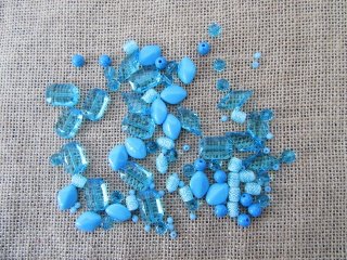 12Packets X 48Pcs Blue Beads for Jewellery Making Assorted