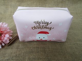 1Pc Pink Merry Christmas Cosmetic Make up Jewellery Storage Box
