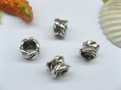 (image for) 50pcs Tibetan Silver Flower Barrel Beads European Design
