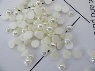500Pcs Ivory 10mm Semi Simulated Pearl Bead Flatback