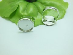 (image for) 100 Silver Round Adjustable RING Blank Bases Jewelry Finding