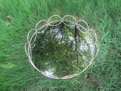 1Pc Vintage Brass Look Mirrored Tray Decorative Tray