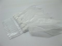 (image for) 1Pc White Bridal Hair Comb Headpiece w/Attached Organza Ribbon