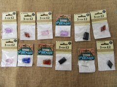 12Pcs Oblong Diamond Tear Large Glass Beads Assorted