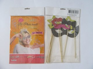 10Sheets X 8Pcs Photo Booth Props Wedding Party Moustache & Lips