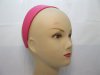 12Pcs New Deep Pink Wide Hairbands Leather Cover