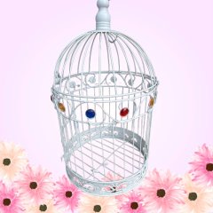 (image for) 1Set 2in1 Luxury Hanging Bird Cage W/Rhinestone