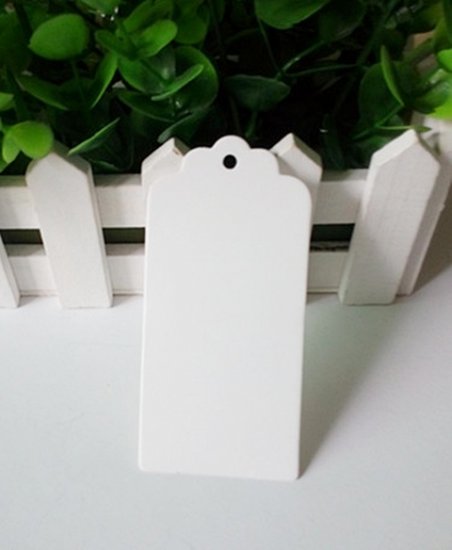 200 White Blank Price Tag Label Wedding Bomboniere Favour - Click Image to Close