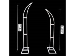 (image for) 1Set 2Pcs New White Garden Arch Double Round Heavy Duty Stand