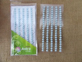 (image for) 10sheets x 5Strings Adhensive Flat Round Plastic Beads Craft