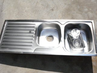 New Stainless Steel Kitchen Sink - Double Bowl furn216