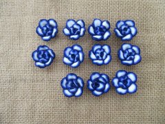 30Pcs New Polymer Clay Royal Blue Rose Flower Beads 30Pcs New Polymer Clay Royal Blue Rose Flower Beads