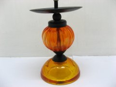 (image for) 10Pcs Black Wrought Iron&Yellow Glass Candle Holder