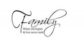 4Pcs FAMILY where life begins & love never ends Wall Stickers