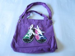 (image for) 5Pcs New Purple Canvas Shoulder Bag Handbag Shoes In Front