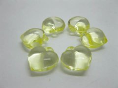 (image for) 450 Yellow Polish Plastic Heart Beads Pendants