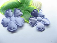(image for) 500 Purple Ribbon Padded Flower Embellishments Trims jew-r166