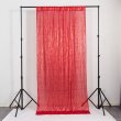 (image for) 1Pc Sparkling Red Sequin Backdrop Drapes Event Backdrop Curtains