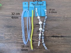 (image for) 4Packs X 3String Glass Beads Unfinished Bracelet Jewelry