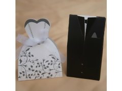 (image for) 4Packs x 10Pcs Bride & Bridegroom Bomboniere Boxes Wedding Favor