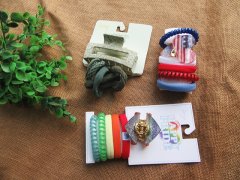(image for) 1Sheet Coil Spring Hair Tie Scrunchie Clamp Clip Barette