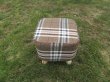 1X Coffee Grid Square Wooden Foot Stool Footrest Padded Seat (image for) 1X Coffee Grid Square Wooden Foot Stool Footrest Padded Seat