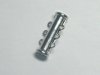 10 High Quality Platinum Plated 3 Strand Tube Bar Magnetic Clasp
