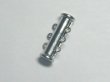 10 High Quality Platinum Plated 3 Strand Tube Bar Magnetic Clasp (image for) 10 High Quality Platinum Plated 3 Strand Tube Bar Magnetic Clasp