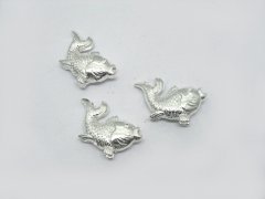(image for) 10 Shiny silver Goldfish Pendants Charms finding