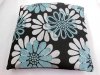 2Pcs HQ Blue Flower Hemp Pillow Cushion Covers 43cm