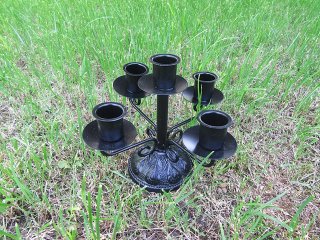 (image for) 1Pc Vintage Romantic Black 5-Head Candle Holder Party Home Decor