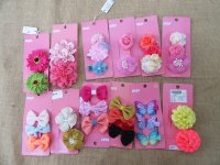 12Sheet Lovely Girls Hair Clips Hair Sleepies Mixed