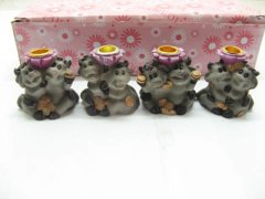 (image for) 384 Assorted Resin Animal Candle Holder with Red Candle