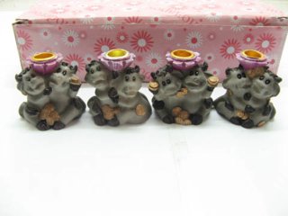 384 Assorted Resin Animal Candle Holder with Red Candle (image for) 384 Assorted Resin Animal Candle Holder with Red Candle