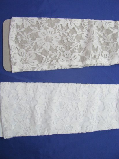 2Pair White Wedding Dress Lace Bridal Gloves 44cm - Click Image to Close