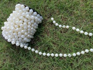 (image for) 1Roll x 9.5m White 10mm Beaded Garland String Wedding Craft