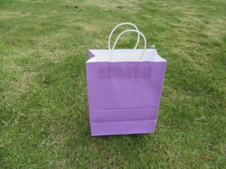 48 Bulk Kraft Paper Gift Carry Shopping Bag 27x22x11cm Purple