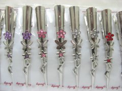 (image for) 1Pc Chic Designer Hair Clips,Rhinestone Floral Clip