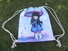 (image for) 6Pcs Drawstring Backpack Lightweight Shoulder Shopping Bags