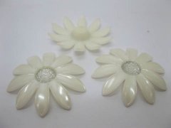 (image for) 20Pcs Pearl White Blossom Sunflower Hairclip Jewelry Finding
