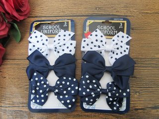 1Sheet x 3pcs Hair Clips Barrettes With Bowknot Mixed