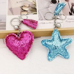 (image for) 10Pcs Spark Glitter Keyring Key Chain Gift for Cars Bags Accessories
