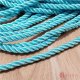 100M Blue Satin Polyester Cords Three Strands of Rope Silk Threa
