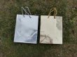 36 Glossy Silver Golden Paper Gift Carry Shopping Bag 23x18x10cm
