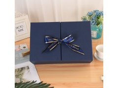 (image for) 1Pc Blue Double Door Gift Boxes Bowknot Ribbon 33x25.8x12cm