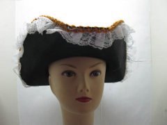 (image for) 5X Cool Black Caribbean Pirate Hat