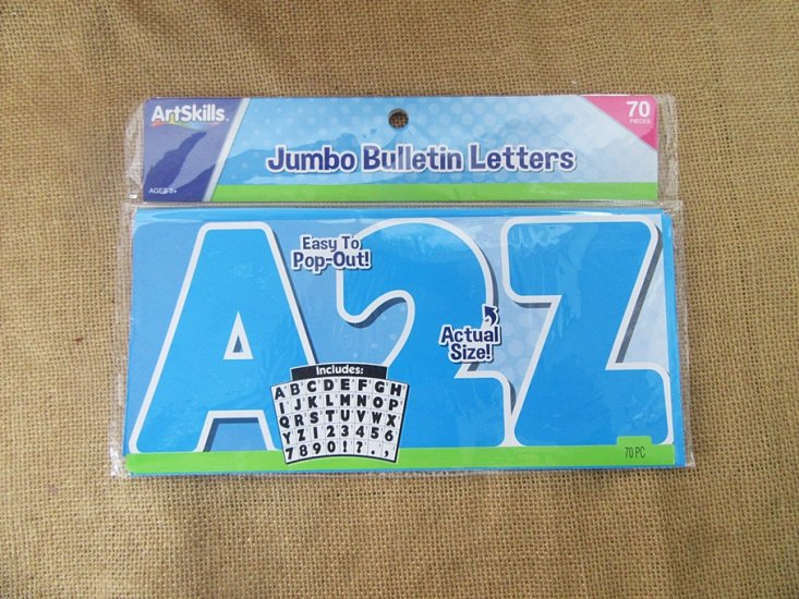 4Sets x 70Pcs Pre-Cutted Jumbo Bulletin Letters DIY Arts Craft - Click Image to Close